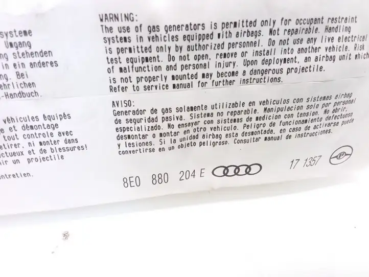 Audi A4 S4 B6 8E 8H (2000 - 2006) 8E0880204E Подушка безопасности пассажира — фото 3