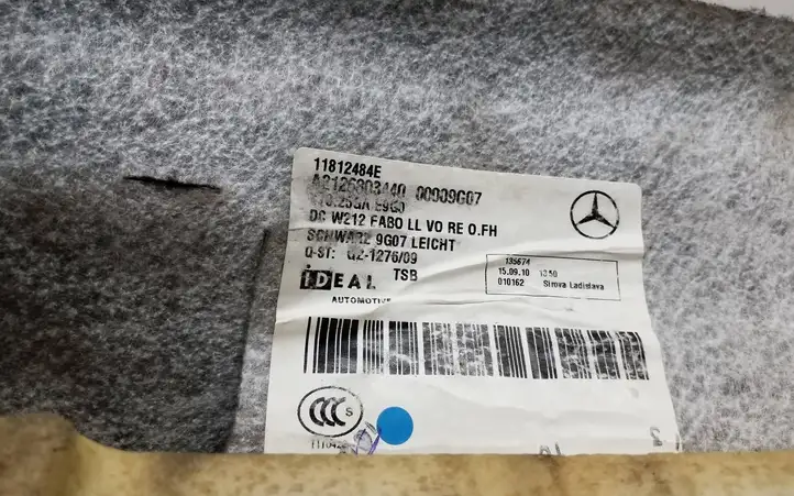 Mercedes-Benz E W212 (2009 - 2016) A2126803440 Передний коврик салона — фото 4