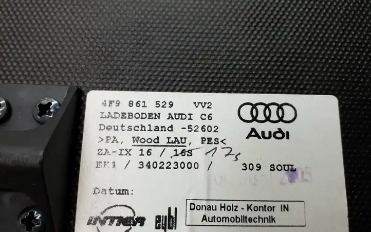 Audi A6 S6 C6 4F (2004 - 2008) 4F9861529 Пол багажника — фото 8