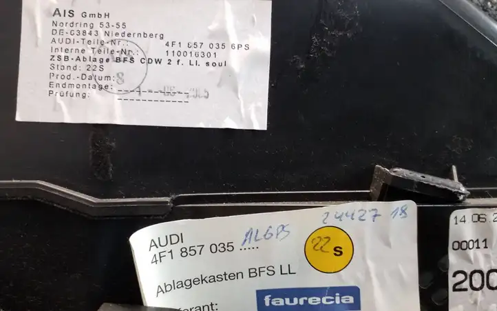 Audi A6 S6 C6 4F (2004 - 2008) 4F1857035 Вещевой ящик — фото 6