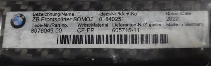 BMW M3 F80 (2014 - 2020) 51118076049 Нижняя часть переднего бампера — фото 6