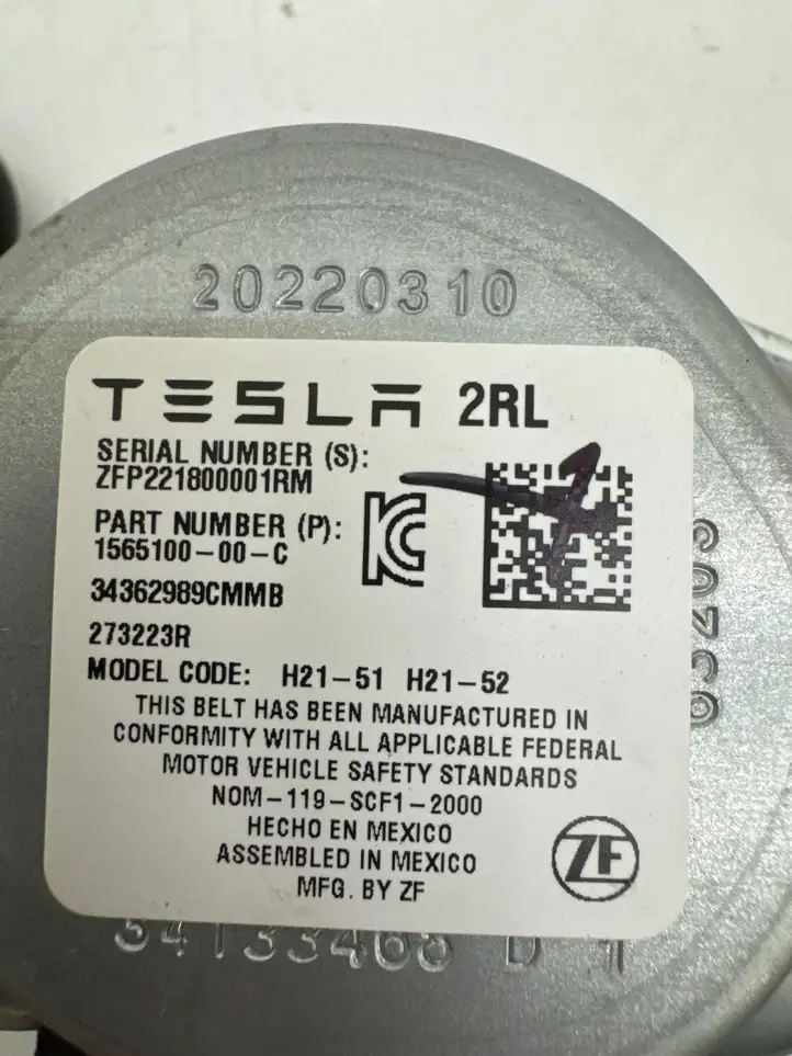 Tesla Model S (2021 - ) 156510000C Задний ремень безопасности — фото 6