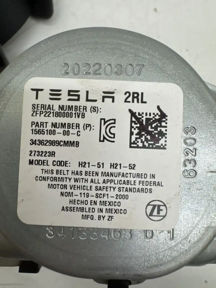 Tesla Model S (2021 - ) 156510000C Задний ремень безопасности — фото 7