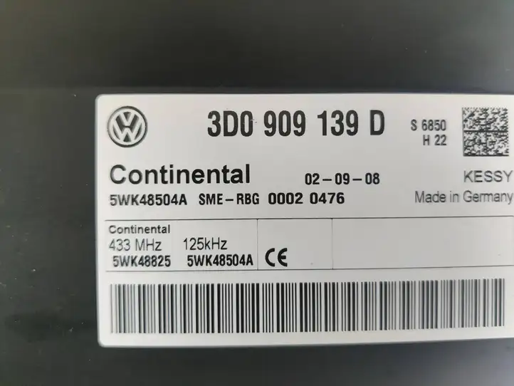 Volkswagen Phaeton (2002 - 2008) 3D0909139D Блок бесключевого доступа — фото 4
