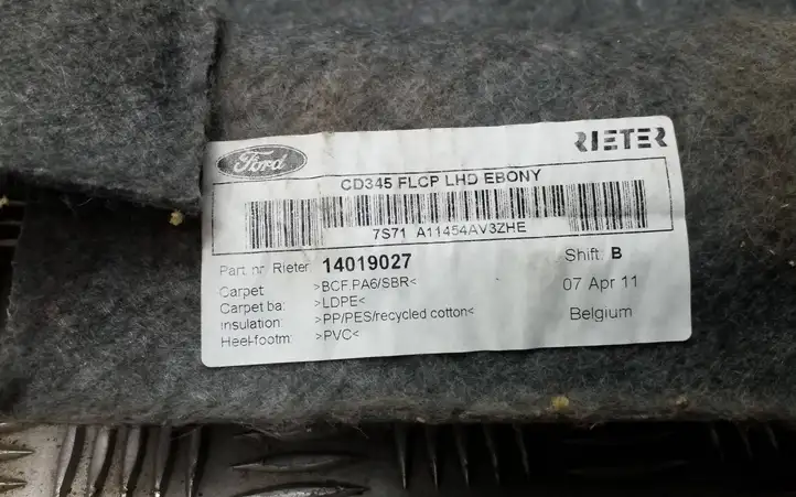 Ford Mondeo MK IV (2007 - 2014) 7S71A11454AV3 Передний коврик салона — фото 5