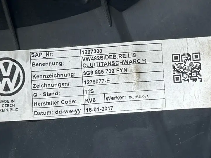 Volkswagen PASSAT B8 (2015 - ) 3G9885702 Верхняя боковая отделка заднего сиденья — фото 5