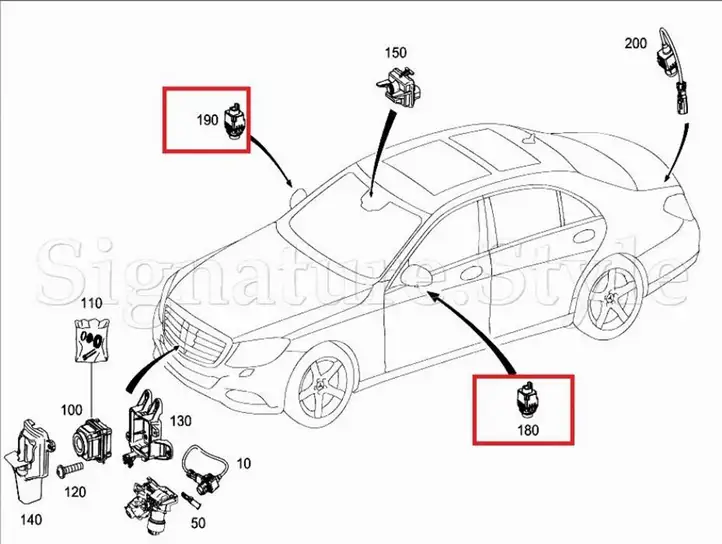 Mercedes-Benz E W238 (2017 - ) A0009055605 Камера в зеркале заднего вида — фото 7