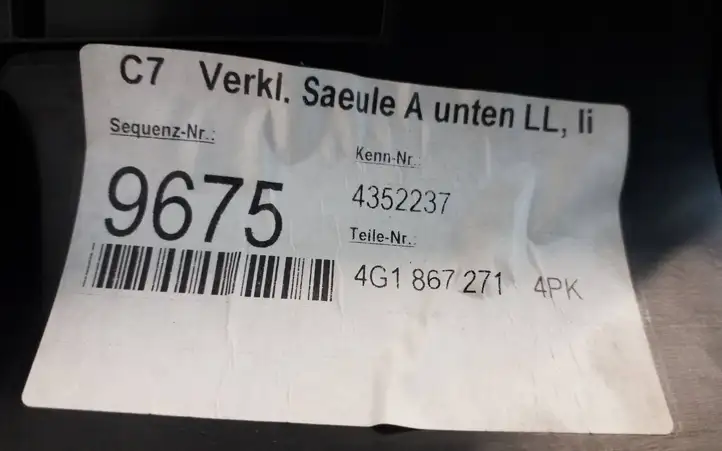 Audi A6 C7 (2011 - 2014) 4G1867271 Внутренняя отделка переднего порога — фото 5