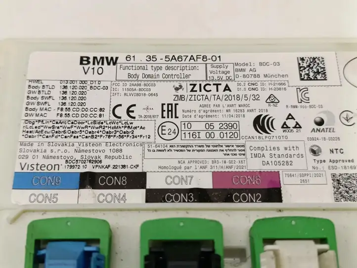 BMW 3 G20 G21 (2019 - ) 5A67AF8 Модуль комфорта — фото 2