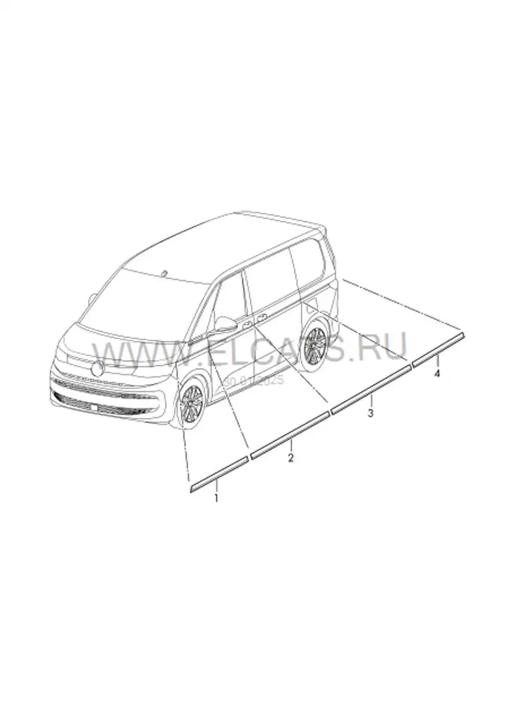 Volkswagen Multivan T7 (2021 - ) 7T08530543Q7 Молдинг заднего крыла — фото 6