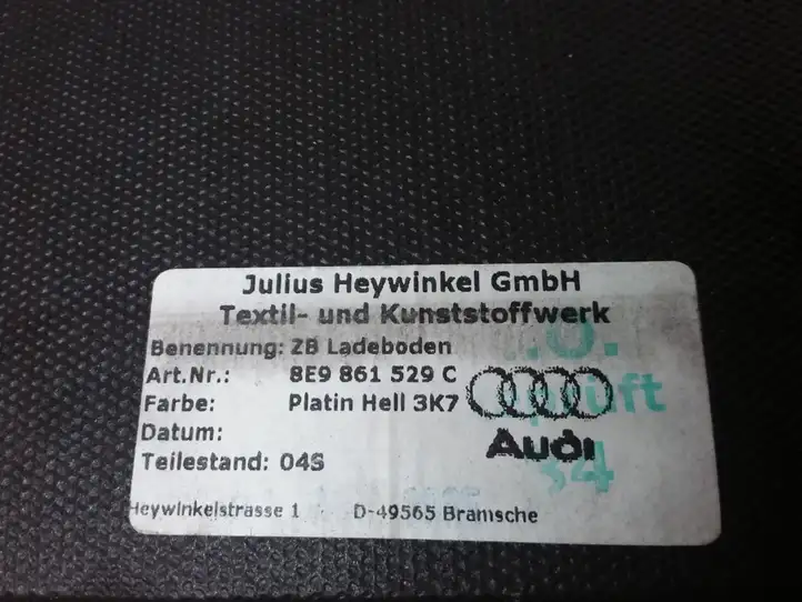 Audi A4 S4 B7 8E 8H (2004 - 2009) 8E9861529C Пол багажника — фото 2