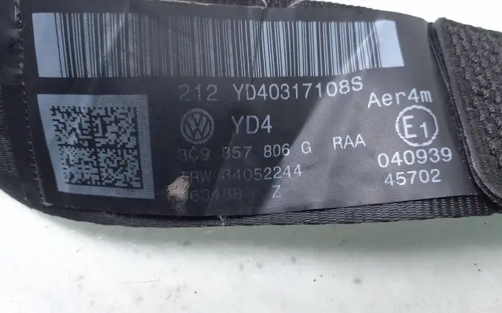 Volkswagen PASSAT B6 (2005 - 2010) 3C9857806G Задний ремень безопасности — фото 2