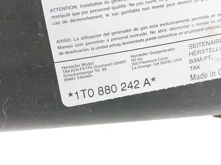 Audi A3/S3 8L (2000 - 2003) 1T0880242A Подушка безопасности сиденья — фото 3