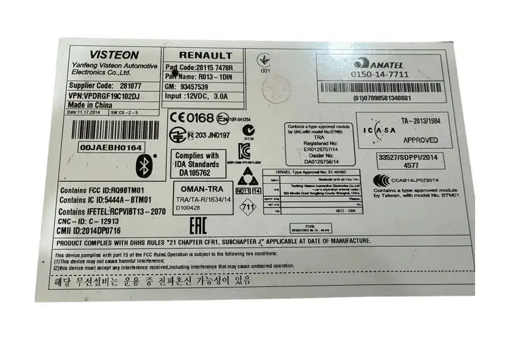 Renault Master III (2010 - ) 0150147711 Магнитола / мультимедийная система — фото 6