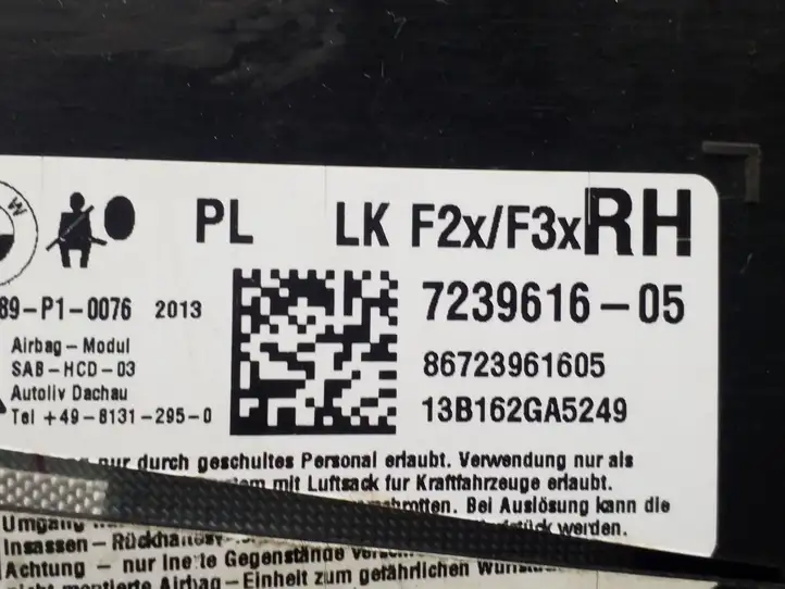 BMW 3 F30 F35 F31 (2012 - 2018) 7239616 Подушка безопасности сиденья — фото 3