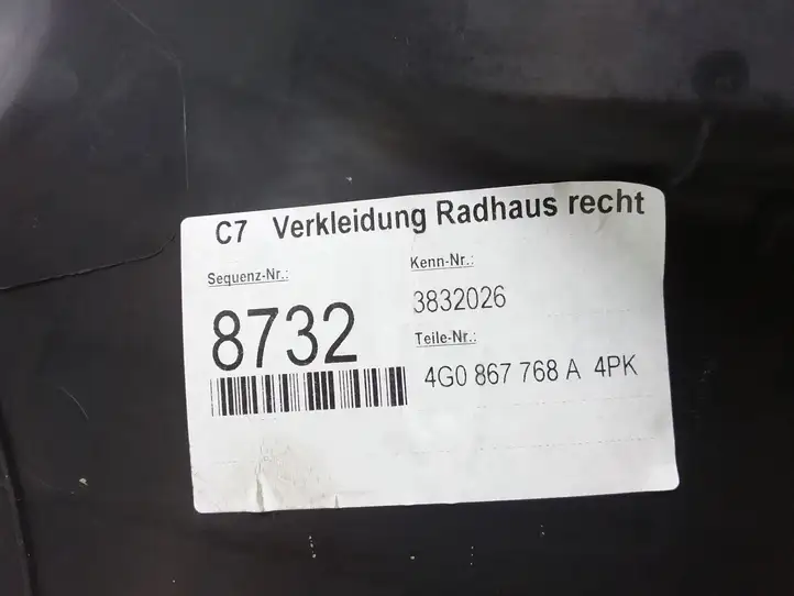 Audi A6 C7 (2011 - 2014) 4G0867768A Нижняя боковая отделка заднего сиденья — фото 3