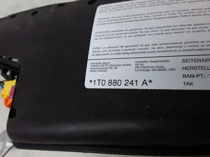 Audi A3/S3 8L (2000 - 2003) 1T0880241A Подушка безопасности сиденья — фото 3