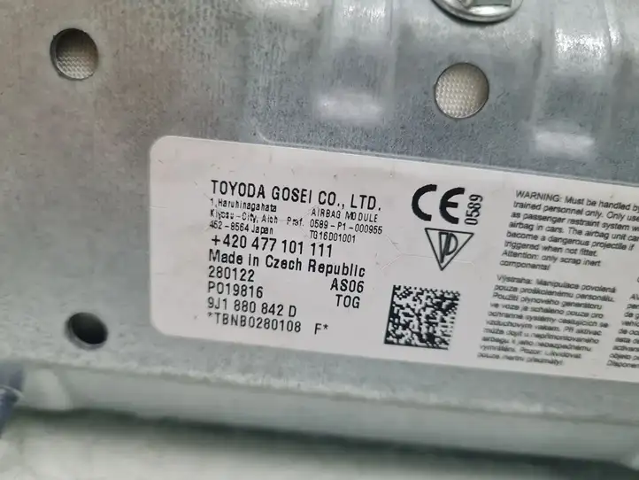 Porsche Taycan 9J1 (2019 - ) 9J1880842D Коленная подушка безопасности — фото 4