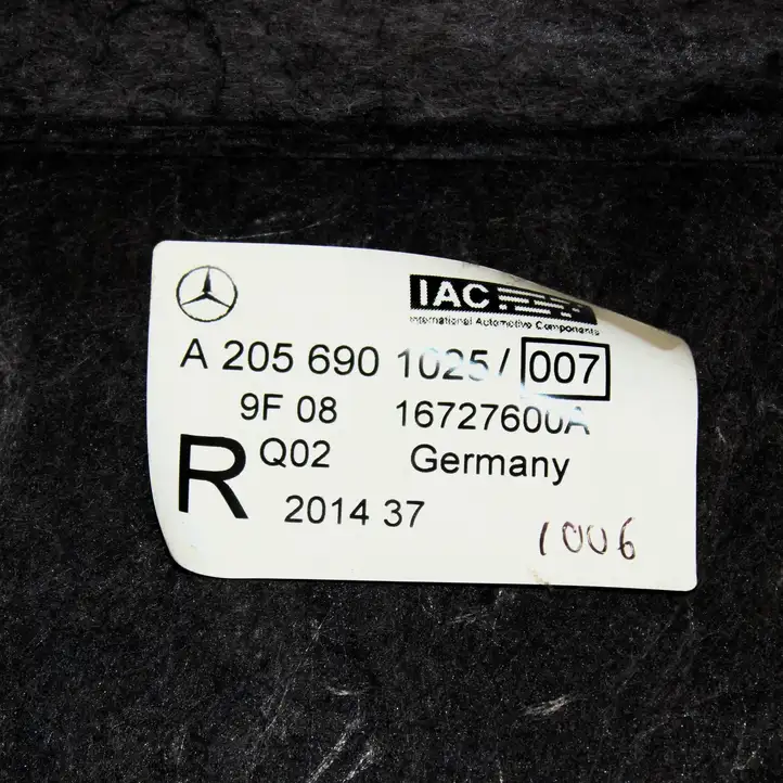 Mercedes-Benz C W205 (2014 - 2021) A2056901025 Звукоизоляция багажника — фото 7