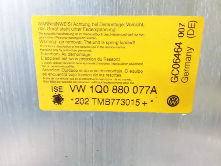 Volkswagen Eos (2006 - 2010) 1Q0880077A Система защиты от опрокидывания — фото 2