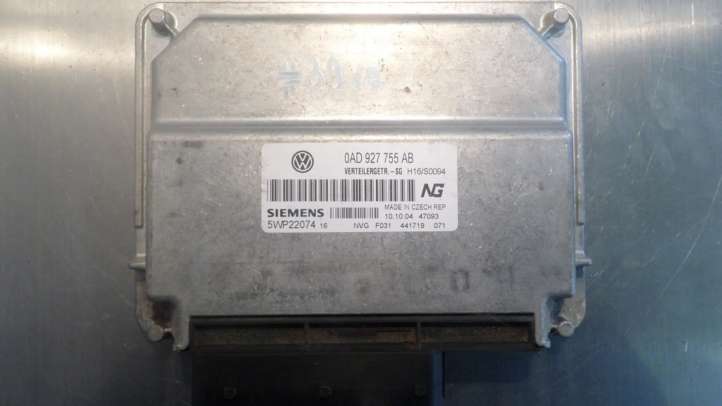 0AD927755AB Volkswagen Touareg I Pavarų dėžės reduktorius (razdatkės) valdymo blokas