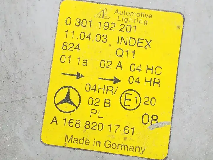 Mercedes-Benz A W168 (1997 - 2004) A1688201761 Передняя фара — фото 4