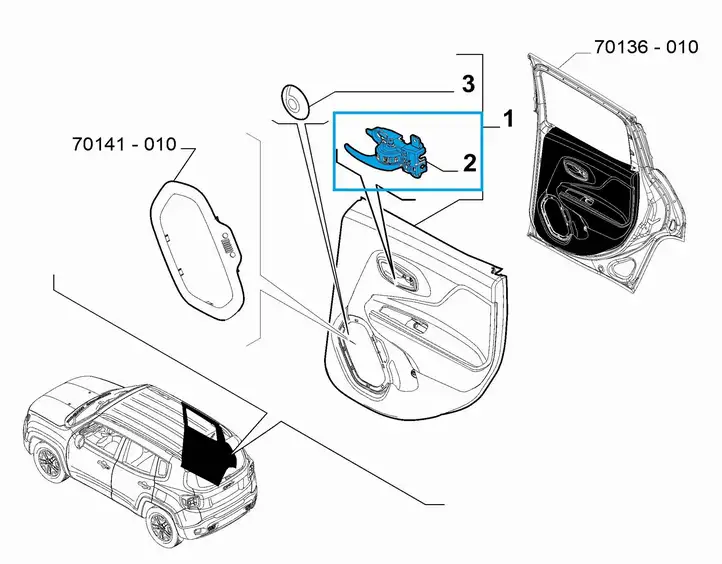 Jeep Renegade (2018 - ) 735599988 Внутренняя ручка задней двери — фото 5