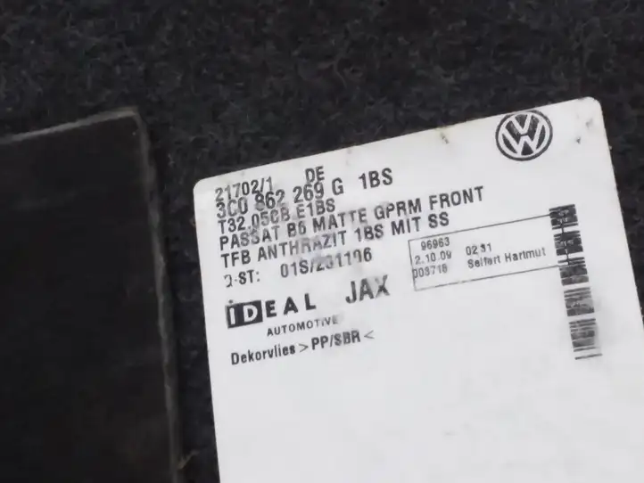 Volkswagen PASSAT B6 (2005 - 2010) 3C0862269G Коврик багажника — фото 3