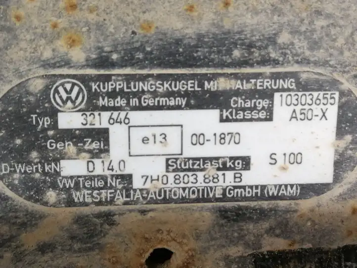 Volkswagen Transporter - Caravelle T5 (2003 - 2009) 7H0803881B Комплект буксировочного крюка — фото 4