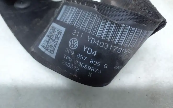 Volkswagen PASSAT B6 (2005 - 2010) 3C9857805G Задний ремень безопасности — фото 4