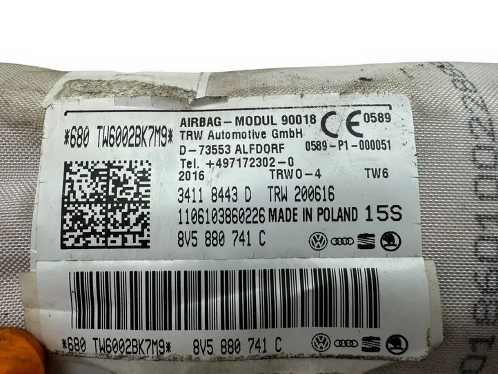Audi A3/S3 8V (2012 - 2016) 8V5880741C Боковая подушка безопасности шторка — фото 9