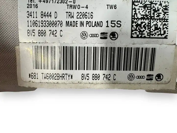 Audi A3/S3 8V (2012 - 2016) 8V5880742C Боковая подушка безопасности шторка — фото 3