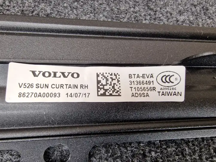 Volvo XC90 (2014 - 2019) 31366491 Солнцезащитная шторка заднего бокового окна — фото 2