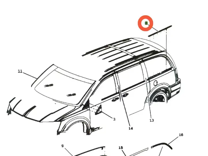 Dodge Grand Caravan (2007 - 2020) 5020974AB Облицовка заднего бокового стекла — фото 6