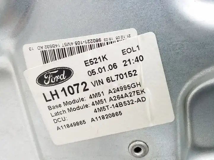Ford Focus (2005 - 2008) 4M51A24995GH Стеклоподъемник задней двери без мотора — фото 4
