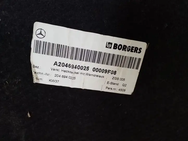 Mercedes-Benz C W204 (2007 - 2014) A2046940025 Обшивка багажника — фото 6