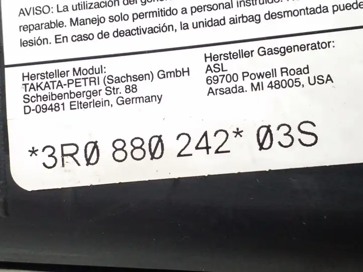 Seat Exeo (3R) (2008 - 2013) 3R0880242 Подушка безопасности сиденья — фото 5