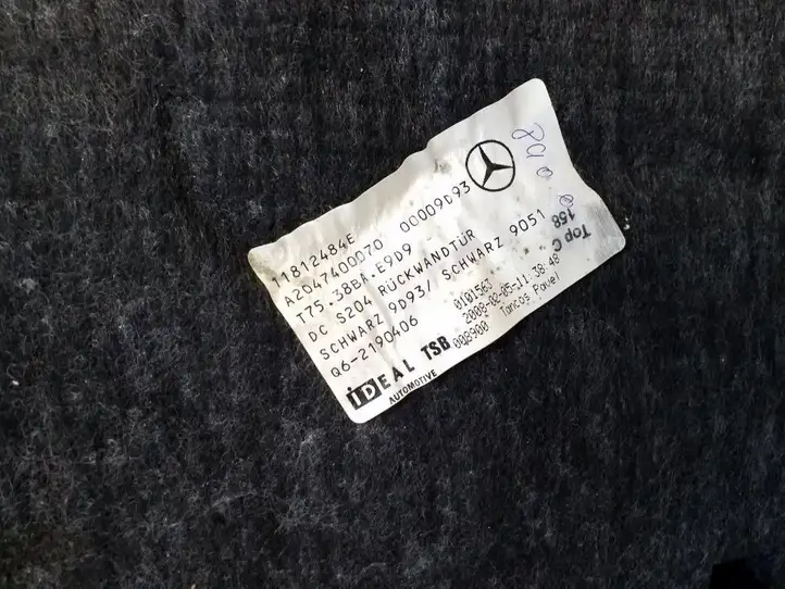 Mercedes-Benz C W204 (2007 - 2014) A2047400070 Обшивка багажника — фото 3