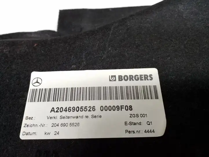 Mercedes-Benz C W204 (2007 - 2014) A2046905526 Боковая обшивка багажника — фото 3