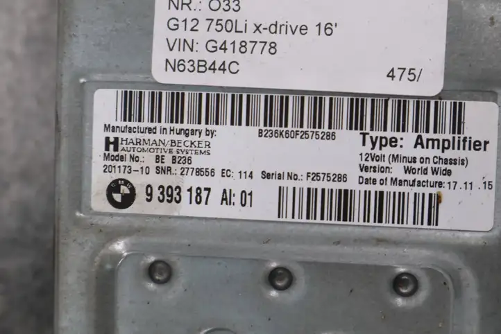 BMW 7 G11 G12 (2015 - 2022) 9393187 Комплект аудиосистемы — фото 8