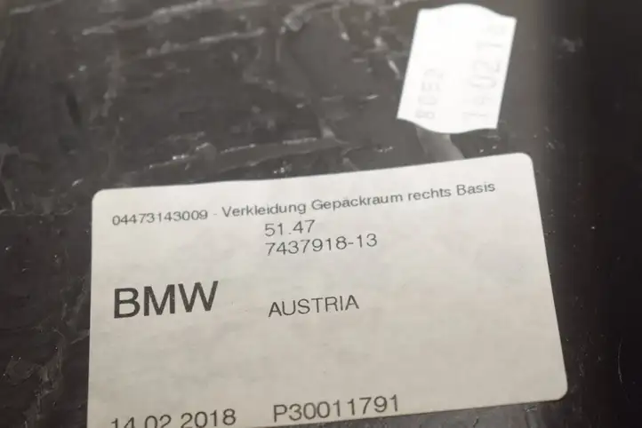 BMW 5 G30 G31 (2016 - ) 7437734 Прочая отделка багажника — фото 19