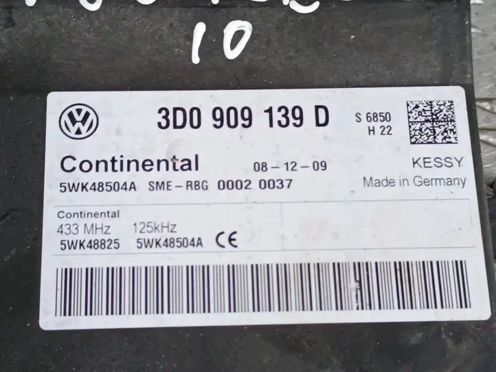 Volkswagen Touareg I (2002 - 2010) 3D0909139D Блок бесключевого доступа — фото 3