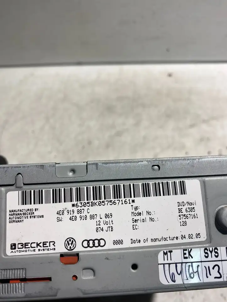 Audi A4 S4 B7 8E 8H (2004 - 2009) 4E0919887C Магнитола / мультимедийная система — фото 4