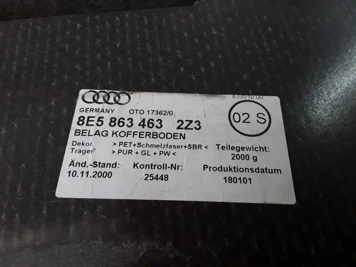 Audi A4 S4 B6 8E 8H (2000 - 2006) 8E5863463 Пол багажника — фото 2