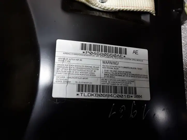 Chrysler Pacifica (2003 - 2008) P04680550AE Коленная подушка безопасности — фото 2
