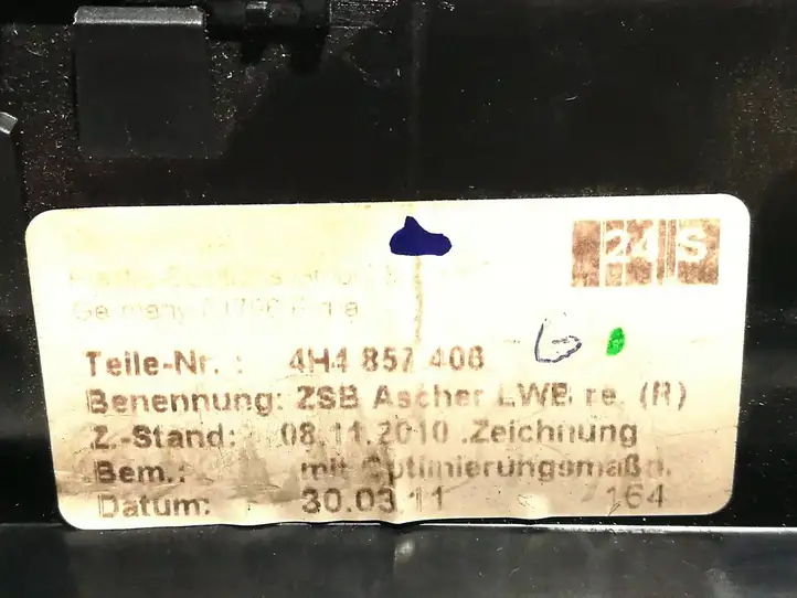 Audi A8 S8 D4 4H (2010 - 2014) 4H4857406 Дверная пепельница — фото 6