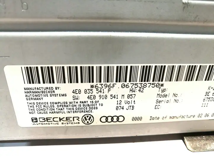 Audi A8 S8 D3 4E (2005 - 2007) 4E0035541P Магнитола / мультимедийная система — фото 5