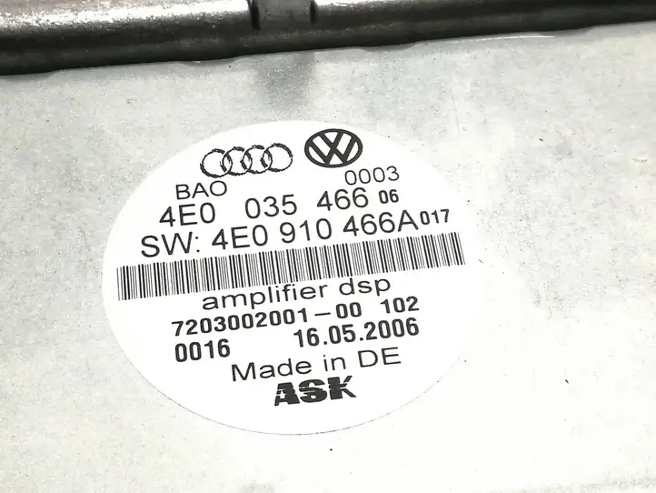 Audi A8 S8 D3 4E (2005 - 2007) 4E0035466 Усилитель звука — фото 7
