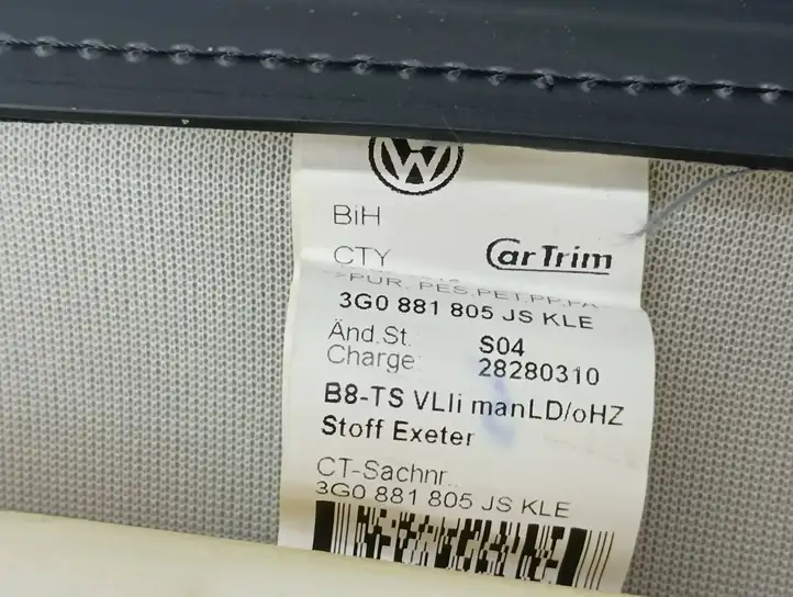 Volkswagen PASSAT B8 (2015 - ) 3G0881805JS Переднее сиденье пассажира — фото 7