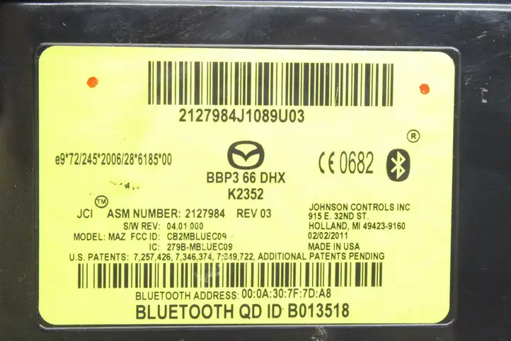 Mazda 3 II (2011 - 2013) BBP366DHX Bluetooth модуль — фото 3